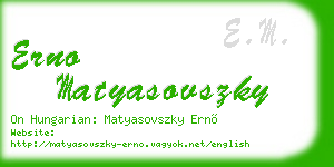 erno matyasovszky business card